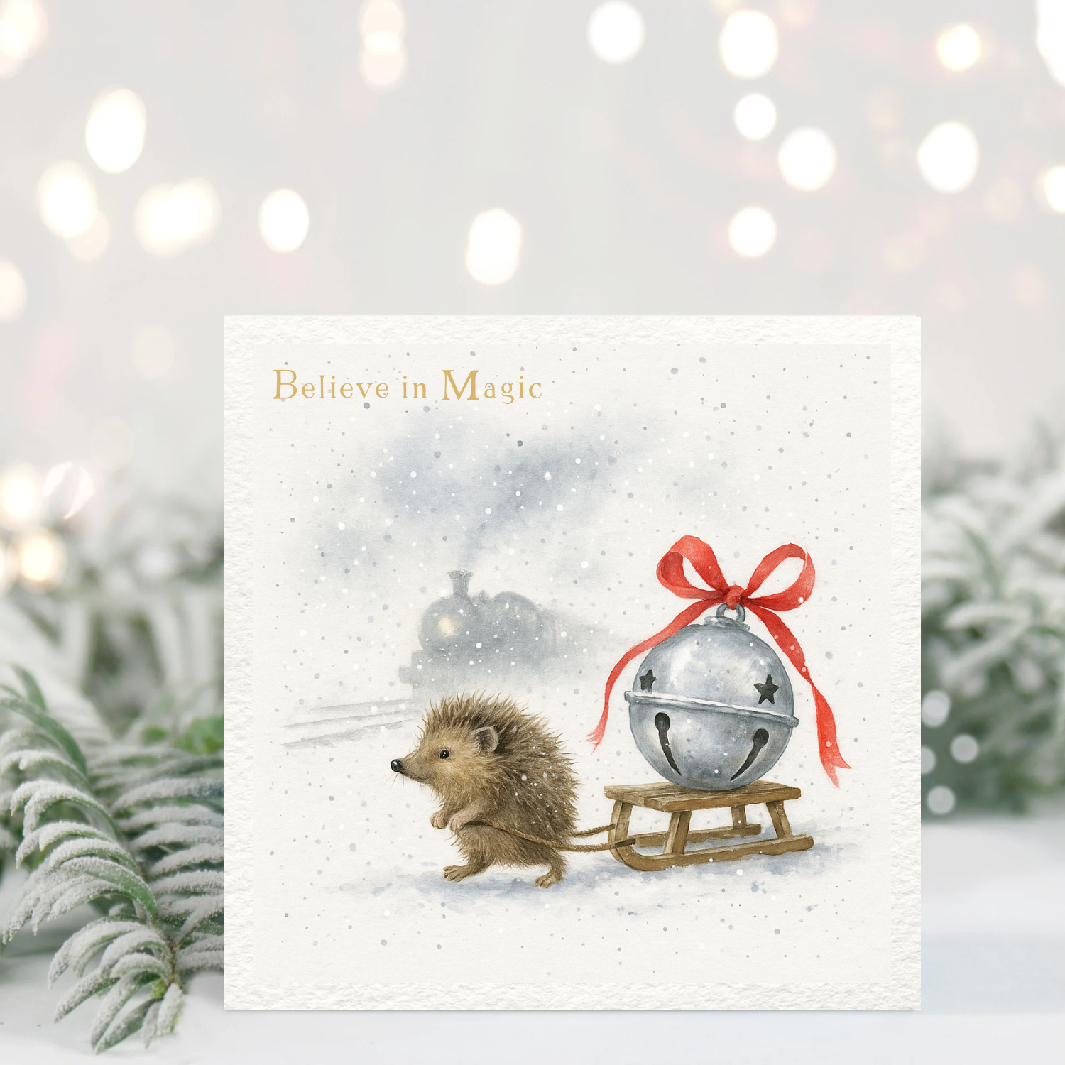 Believe in Magic Hedgehog Christmas Card – PawsandPaperUK