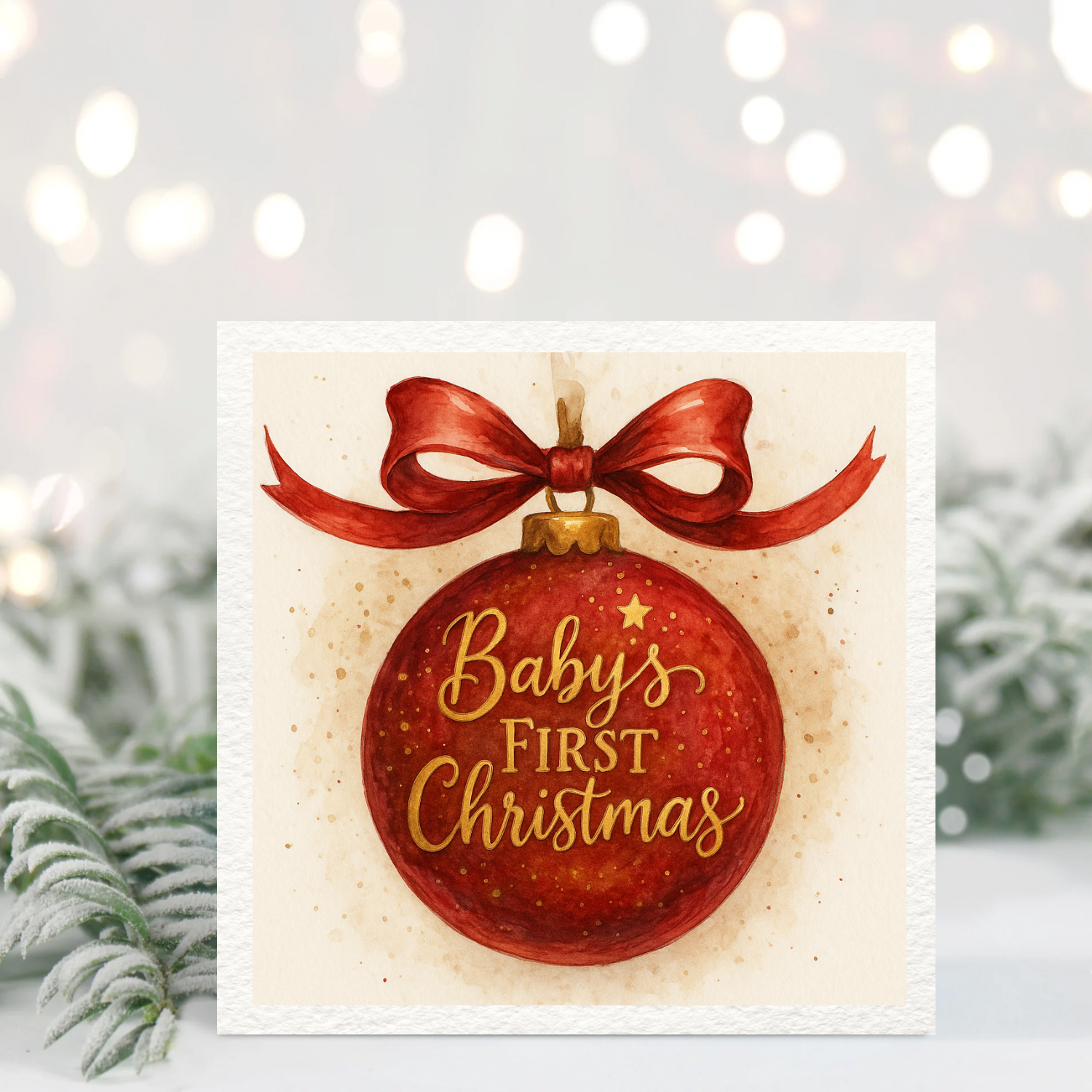 Baby’s First Christmas Bauble Card – PawsandPaperUK